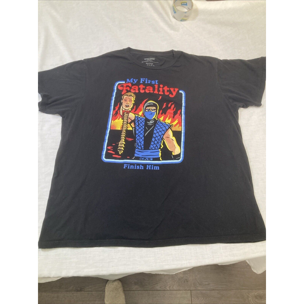 Mortal Kombat Graphic Logo Black T-Shirt Size 2XL